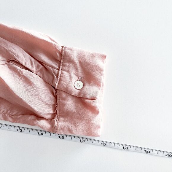 Zara Womens Viscose Long Sleeve High Low Pocket Button Up Shirt Pink Small - Picture 5 of 7